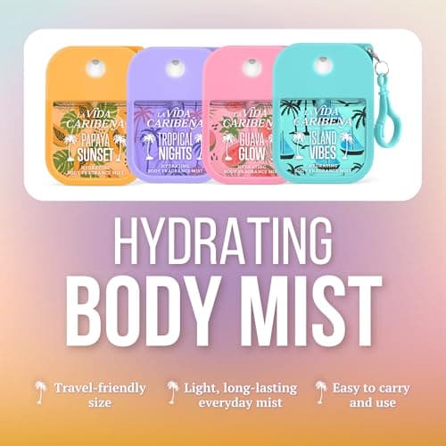 La Vida Caribeña Hydrating Body Mist 4-Pack, 4x35ml Travel Sprays with Clip — view 3