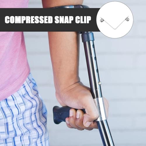 Walking Stick Snap Clip V Shape Buckle, Stainless Steel DIY Locking Support — view 4