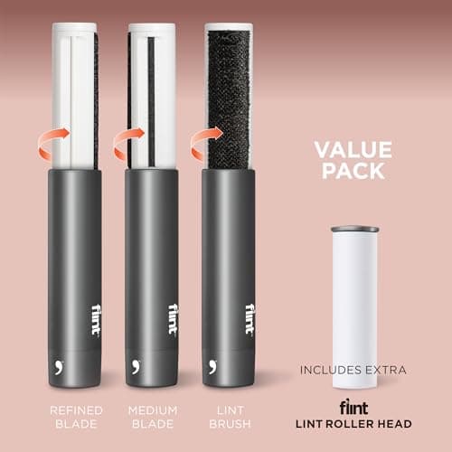 Flint All-in-One Fabric Shaver, Compact, Retractable & Travel-Friendly Fuzz Remover with 2 Fabric-Safe Care Surfaces, Lint Brush & Lint Roller, Ultimate Depiller for Clothes, Eco-Friendly — view 2