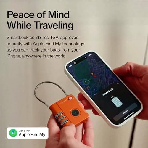 KeySmart SmartLock Tracking Luggage Locks TSA Approved-Compatible with Apple Find My App, Bluetooth GPS Tracker, Replaceable Non-Rechargeable Battery, Lock Your Suitcases and Keep Track of It — view 4