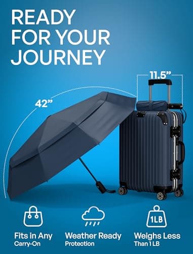 Repel Windproof Travel Umbrella - Compact & Withstands Winds up to 100MPH, Strongest Premium Auto Folding Umbrella for Rain and Sun - Durable, Light & Portable for Women & Men, Fits Backpack & Cars — view 5