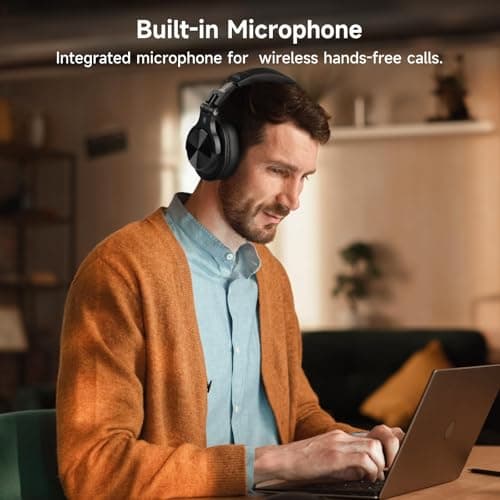 OneOdio A70 Bluetooth Headphones Over Ear, 72 Hrs Playtime, Monitor Level Stereo Sound Quality, Foldable Wireless＆Wired DJ Headphone, Professional Studio Headphones for DJ/TV/PC/Phone — view 5