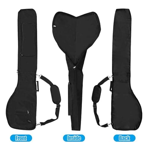 TEUYOE Foldable Golf Club Travel Bag, Golf Club Carrier Bag with Zipper for 8-10, Small Lightweight Portable Golf Carry Bag Waterproof for Women, Men, Black — view 3