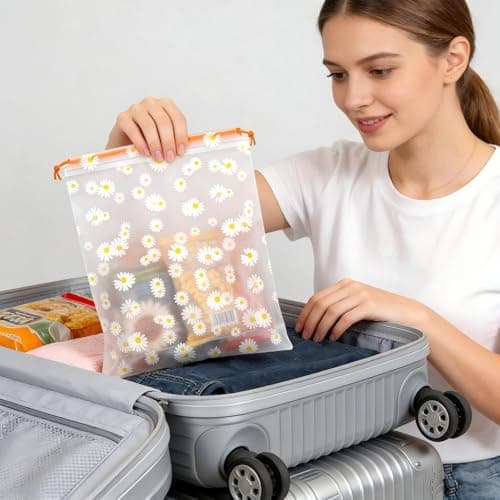 15Pcs Travel Shoe Bags, Dust Proof Shoe Storage Bags, 3 Sizes Reusable Travel Storage Bag, Underwear Bag, Transparent Waterproof Shoe Bags Storage, Drawstring Shoe Bag for Men Women Kid (Daisy) — view 4