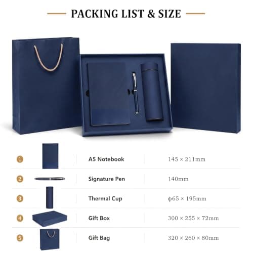 SIMDAO Notebook and Pen Gift Set - A5 Business Notepad with Pen & Insulated Water Bottle, Executive Notebook in Gift Box for Work, Office, Study, New Job & Appreciation Gifts for Men Women — view 2