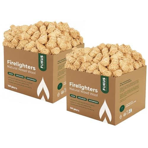 Horeca Candles - Wood Wool Fire Starter for Camping, Stoves, Grill - Pack of 200 Natural Fire Lighters for Camp Pits, Fireplaces - Indoor & Outdoor Odorless Firelighters - Waterproof Firestarter