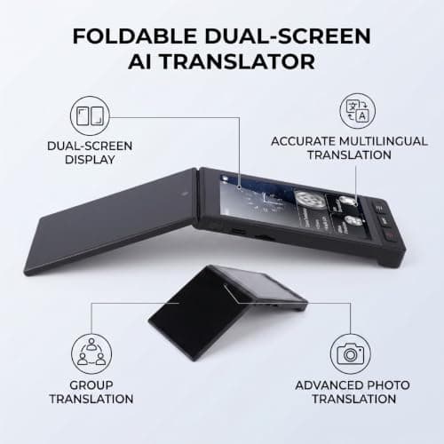Tangxi AI Translator Device, Foldable 150 Languages Real Time for Business Travel — view 3