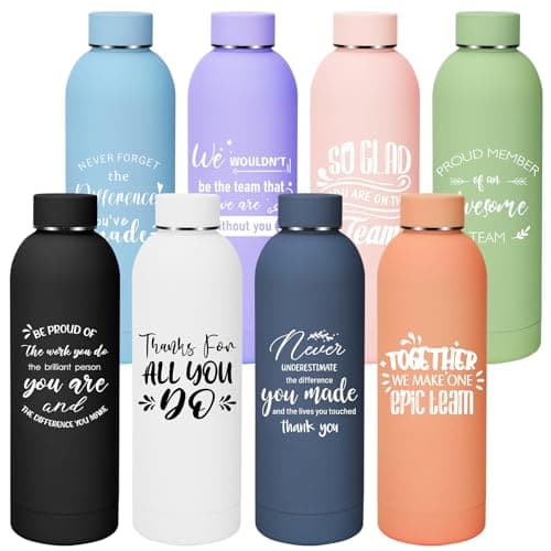8 Pack Thank You Insulated Tumblers, 500 ml Stainless Steel Travel Mugs