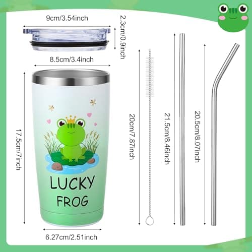 saerryor Frog Gifts for Women Girls,20oz Insulated Tumbler Socks Makeup Bag — view 3