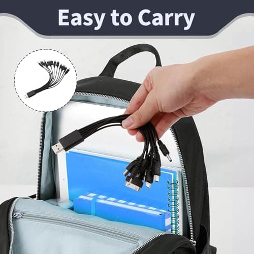 10 in 1 Charger Cable, Universal USB Charging Cable for iPhone, Samsung Galaxy, Huawei, OnePlus LG Android Devices, 20cm Fast Charging Cable with Multi Charger Connectors for Travel, Home, Office Use — view 4
