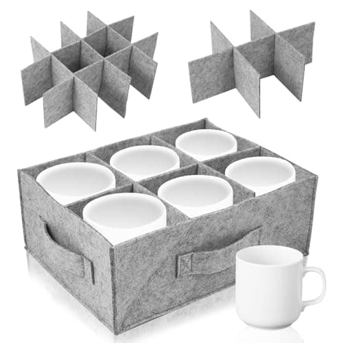 Felt Cup Holder Camping with 6/12 Compartments Camping Tableware Storage