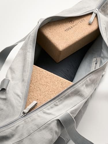 Yogamatters Organic Cotton Carry All Kit Bag - Grey Ice | Gym Equipment Yoga Props Carrier | 100% Organic Cotton — view 3