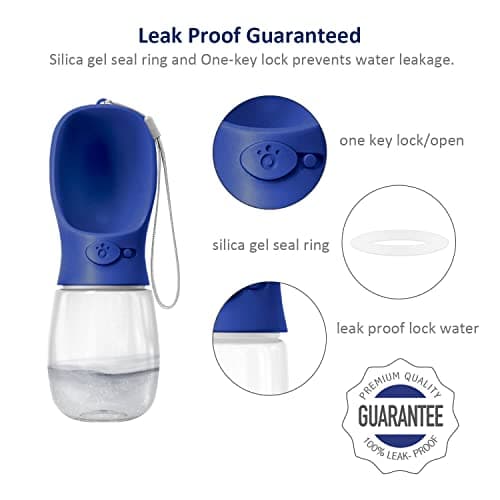 WePet Portable Dog Water Bottle, 350ml, Leak Proof Puppy Water Dispenser with Drinking Feeder for Pets Outdoor Walking, Hiking, Travel, Food Grade Plastic — view 4