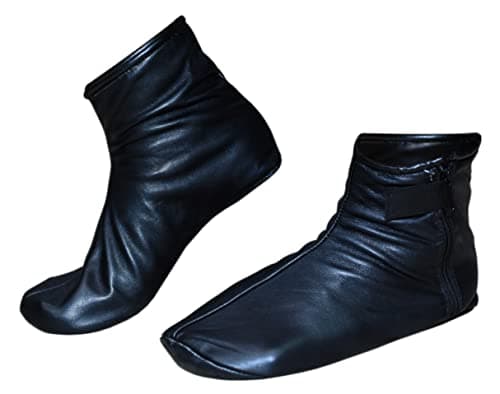 Shanan Men Women Unisex Real Black Sheep skin Leather Socks with Fleece Lined Sizes 6 to 11, Black, 6.5 UK