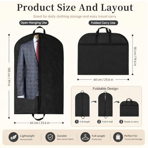 Jiangyun Foldable Non-Woven Suit Garment Travel Storage Bags — view 2