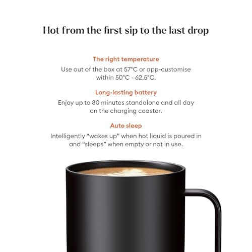 Ember Temperature Control Smart Mug 2, 14 Oz, App-Controlled Heated Coffee Mug with 80 Min Battery Life and Improved Design, Black — view 2