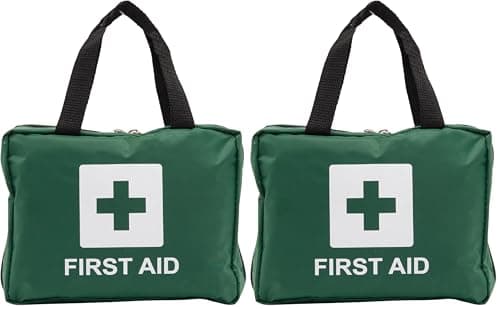 90 Piece Premium Kit Includes Eyewash, 2 x Cold (Ice) Packs and Emergency Blanket for Home, Office, Car, Caravan, Workplace, Travel - Astroplast First aid Kit Bag (Pack of 2)