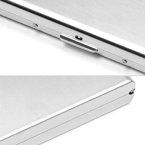 Doutop Credit Card Holder Card Wallet RFID Blocking Brushed Stainless Steel Bank ID Card Holder Case Box Pocket Purse for Men Women — view 4