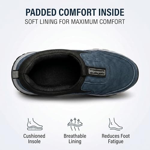 Mens Slip On Trainers Wide Fit Waterproof Walking Shoes (Blue, Adult, Men, 6, Numeric, UK Footwear Size System, Medium) — view 4