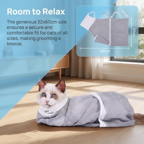 1Pack Cat Bathing Bag, Cat Shower Bag, Adjustable Cat Grooming Bags — view 2