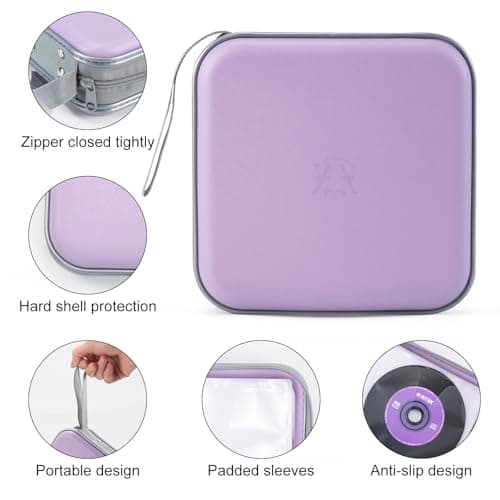 alavisxf xx CD Case, 48 Capacity Hard Plastic Portable CD Organizer Holder — view 3