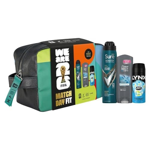 Match Day Fit Men FIFA Grooming Gift Set, Anti-Perspirant, Body Wash, Body Spray & Limited Edition Wash Bag 3 Piece Toiletry Set for Him Official FIFA Football Gift Box — view 2