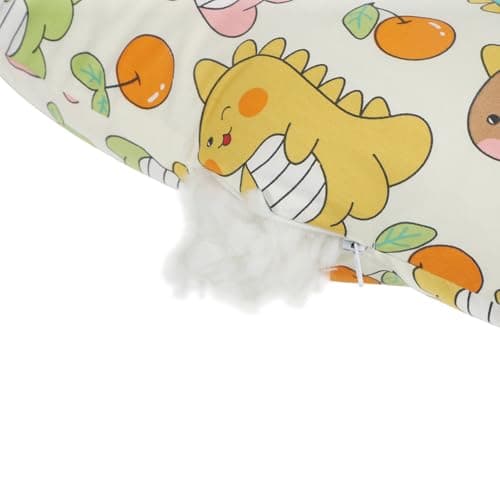 Kids Car Sleeping Head Support Adjustable Y-Shaped Car Travel Pillow Soft Relief Sleep Headrest Car Seat Belt Cushion Neck Pillow Children Neck Head Pad Protector Beige Dinosaur — view 5
