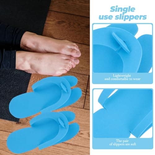 Happyyami Unisex Disposable Folding Slippers 24 Pairs Assorted Colour Lightweight Soft Eva Foam Travel Hotel Spa Indoor Footwear Portable Guest Slippers for Home Airline and Sanitary Use — view 4