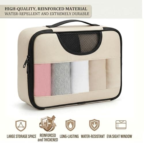 8PC Clear EVA Packing Cubes for Backpack, Quick-Dry Travel Organiser Cubes for Travel/Business,【Water-Resistant】Suitcase Organiser Bag with Shoes & Toiletry Bag,【Damp-proof 】Packing Cubes for Suitcase — view 2