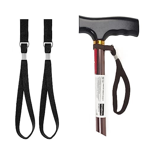 Aidi Walking Stick Wrist Strap, Black Loop for Accessories, Clip Holder (Black), M