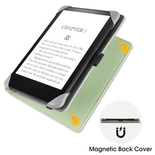 HGWALP Universal Stand Case for 6/6.8/7 inch paperwhite,Premium PU Leather Stand Cover with Handstrap Compatible with All 6" 6.8" 7" Paperwhite/Colorsoft/Kobo/Pocketook/Sony eReaders-Matcha — view 3