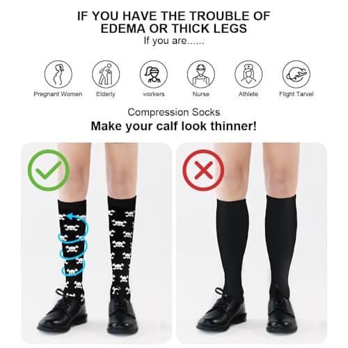 ACWOO 4 Pairs Compression Socks for Women & Men, Graduated Stockings Support, Non-Slip Breathable Flight Socks Running Socks for Sports, Flying, Maternity Pregnancy, Nurses, Travel, Running — view 3