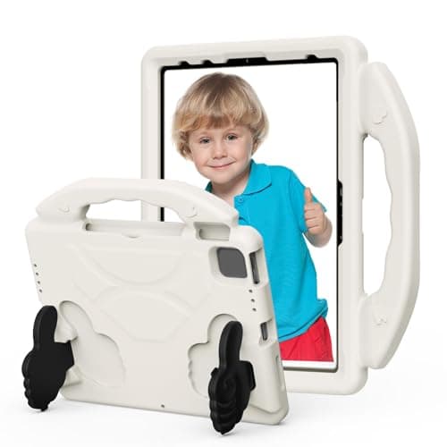 Cocoarm Protective Case, EVA Shockproof Protective Case for Pro 11 and Air 10.9, Rotating Handle Stand, Precise Cutouts, Lightweight Cover for Kids Students Travel (Cream White) — view 5