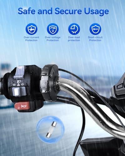 EXTRACTME - Motorcycle Phone Charger, Ultra Narrow USB Type C, 30W PD and Quick Charge 3.0, Motorcycle USB Charger, Waterproof USB Port for Phone, Tablet, GPS — view 5