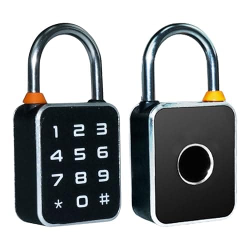 Intelligent Fingerprints Padlock with Touch Screens Keypad App Controlled Electronic, Waterproof for Gym and School USB Rechargeable — view 5