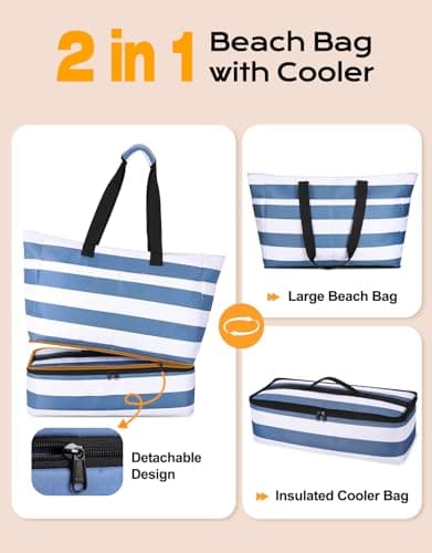 CIRYCASE Beach Bag with Cooler, 54L Extra Large Beach Bags for Women — view 3
