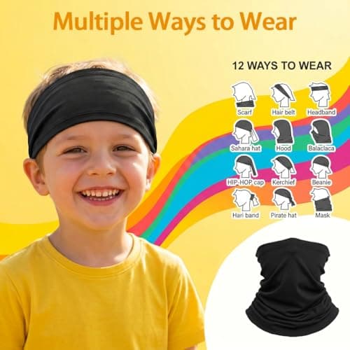 2Pcs Cooling Neck Gaiter for Kids Breatheable Face Cover UV Balaclava — view 4