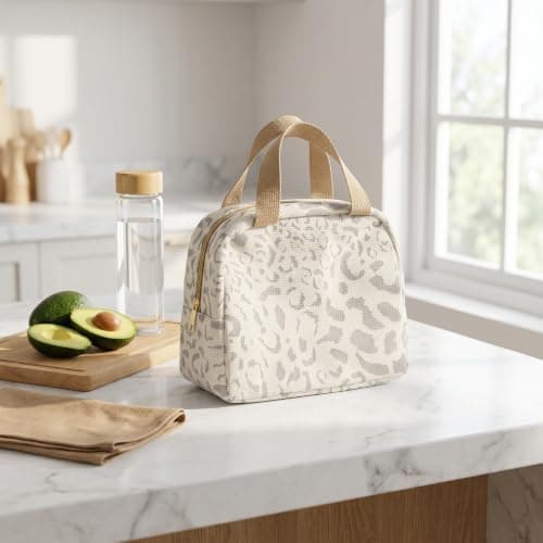 Merzio Insulated Lunch Bag for Women Men, Large Capacity Leakproof Cooler Tote Bag, Reusable Thermal Lunch Box with Multi-Pockets for Work, Office, Picnic, Beach, Travel（Beige） — view 3