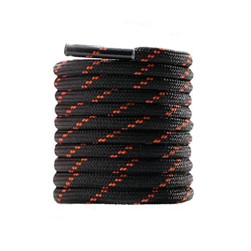 Heavy Duty Round Work Boot Laces - Strong Laces for Walking, Hiking, Steel Toe Cap, Safety & Hunting Boots - Mens & Womens Thick Replacement Shoelaces, 1 Pair, Black/Brown, 120CM
