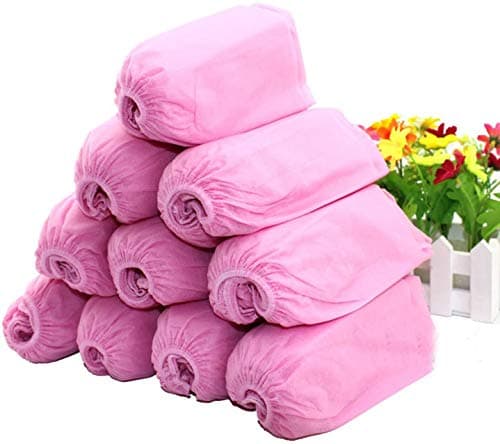 logei® 100 x Disposable Overcoat Shoe Covers - Non-Woven (Pink) — view 2