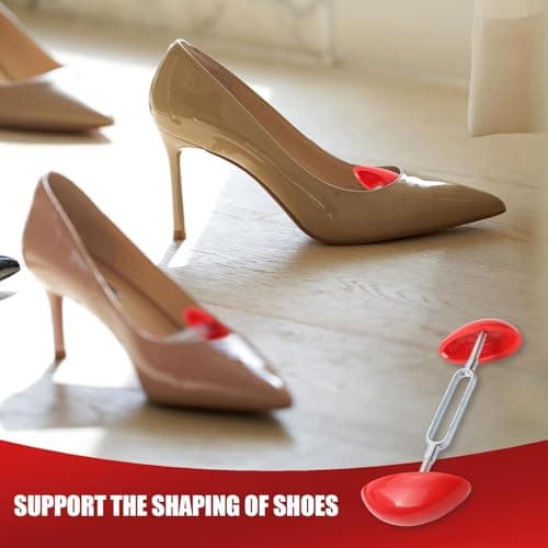 Ignara 4pcs Adjustable Shoe Width Stretchers for Women Shoes Widener Extender Mini Shoe Trees Shape Holder Achieve Fit for Stretching Shoes High Heels Sandals Leather Relieve Tightness Red — view 6
