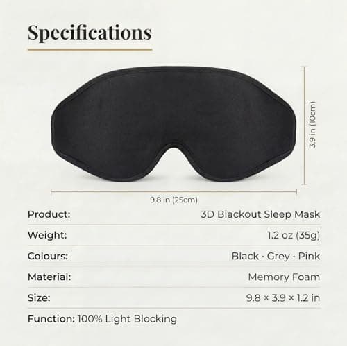 Silk Sleep Masks for Women & Men 100% Blackout Eye Mask, Zero Pressure 3D Design, Nose-Contoured Ultra Soft Blindfold for Sleep & Travel, Includes Earplugs & Storage Case, Black — view 6