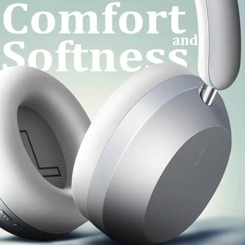 Wentronic Y04 Bluetooth Headphones Active Noise Cancelling Wireless Over Ear Headsets 48 Hours Playtime High Sound Quality Foldable Earphones with Soft Ear Cushion for Travel - White — view 3