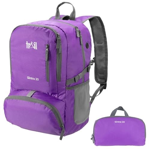 Trail Foldable Backpack, Lightweight Packable Rucksack, 20L, Purple