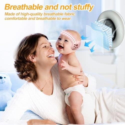 BITOWO 2 in 1 Newborn Baby Ear Defenders 0-3 3-6 6-12 12-18 Months Age 2 3 4 Toddler Kids Children for Plane Flying Noise Cancelling Toddler Baby Headphones Ear Muffs for Noise Airplane Travel Pink — view 6