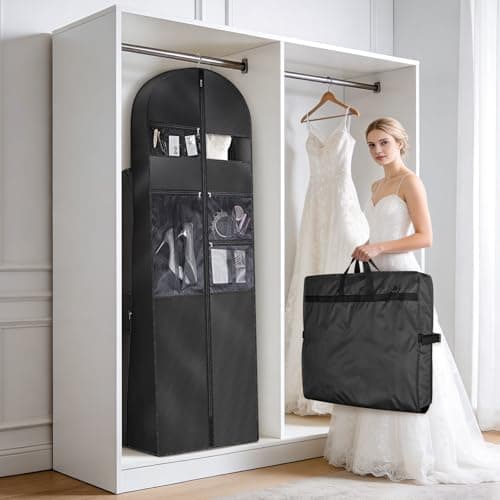 KEEGH Wedding Dress Garment Bag, 72 Inch Long Dress Carrier Travel Bag — view 6
