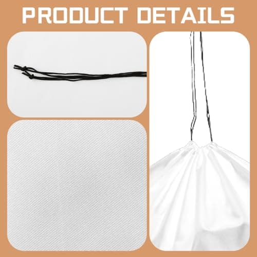 Lotsdonxia 2Pcs Premium Silk Dust Bags with UV Protection - Reusable Drawstring Storage Pouch for Handbags, Purses, Shoes Travel Accessories (50x40cm, White) — view 3