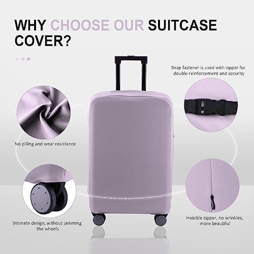 RainVillage Travel Luggage Cover Suitcase Protector, Lavender Purple, 32-33 inch — view 4