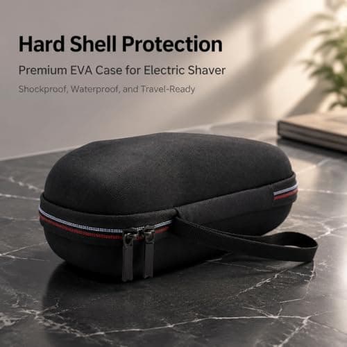 CBMZHF 1 piece, electric shaver storage box, portable charger, with mesh pocket, black — view 6