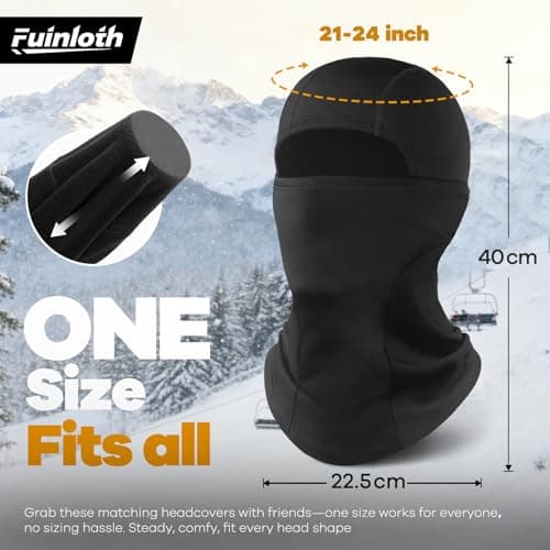 Fuinloth Ski Mask Balaclava Pro, Cold Weather Windproof Motorcycle — view 5